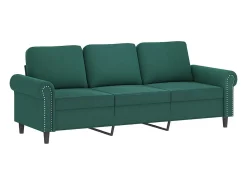 Sofá de 3 lugares 180 cm veludo -escuro PT551202^ Sofá