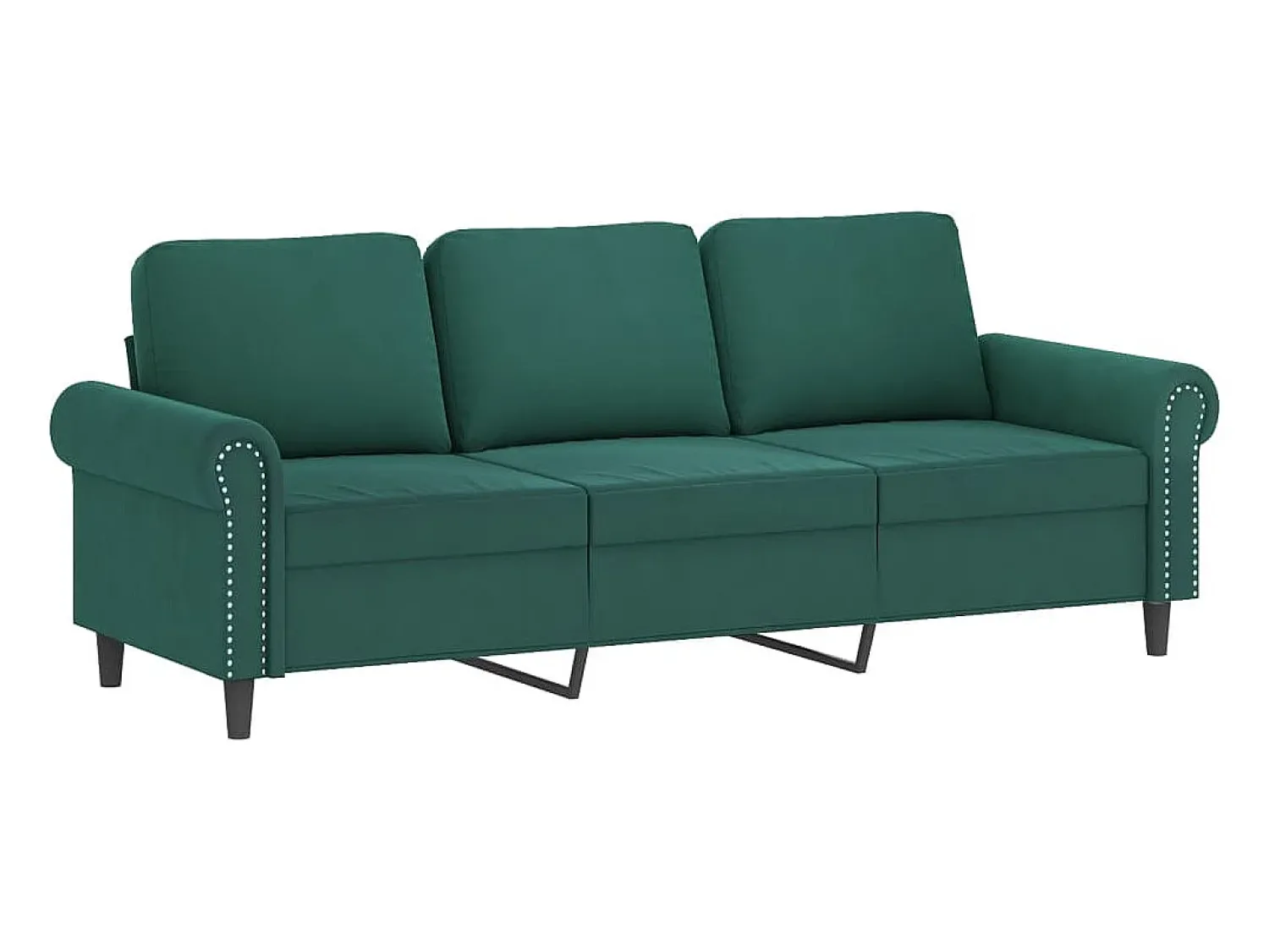 Sofá de 3 lugares 180 cm veludo -escuro PT551202^ Sofá