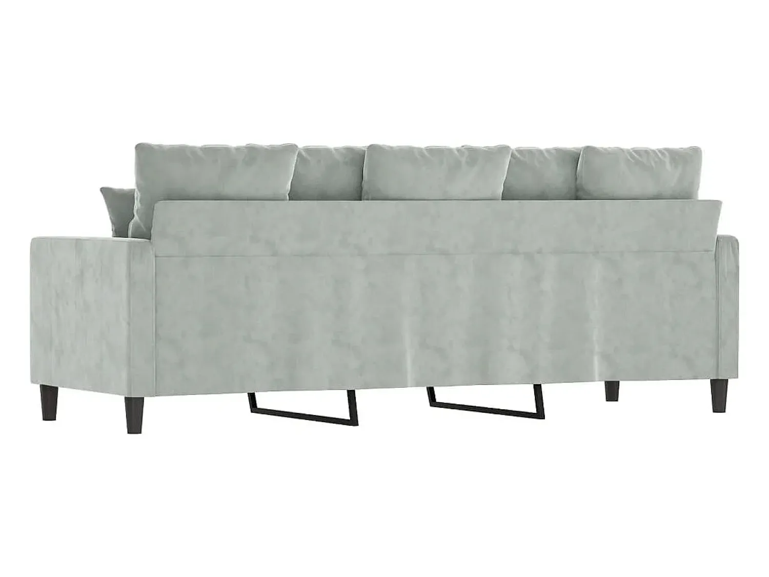 Sofá de 3 lugares 180 cm veludo cinzento-claro PT312384^ Sofá