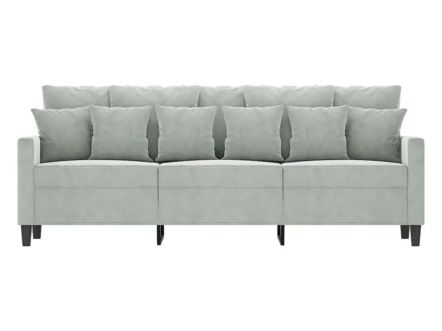 Sofá de 3 lugares 180 cm veludo cinzento-claro PT312384^ Sofá
