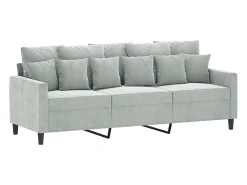 Sofá de 3 lugares 180 cm veludo cinzento-claro PT312384^ Sofá