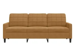 Sofá|vidaxl Sofá de 3 lugares 180 cm veludo Castanho