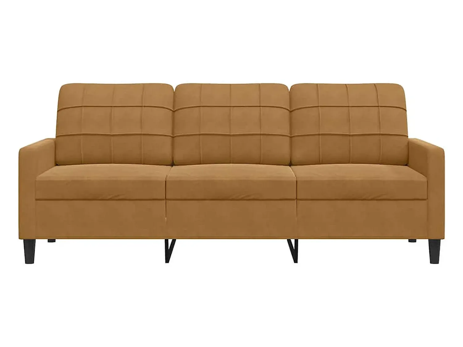 Sofá|vidaxl Sofá de 3 lugares 180 cm veludo Castanho