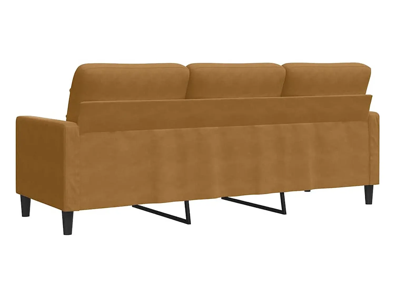 Sofá|vidaxl Sofá de 3 lugares 180 cm veludo Castanho