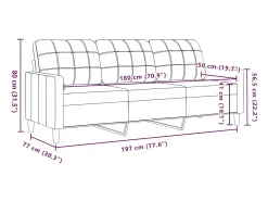 Sofá|vidaxl Sofá de 3 lugares 180 cm veludo Castanho