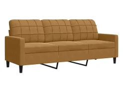 Sofá|vidaxl Sofá de 3 lugares 180 cm veludo Castanho