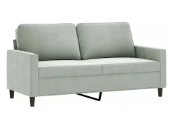 Sofá de 2 lugares 140 cm veludo cinza-claro PT233976^ Sofá