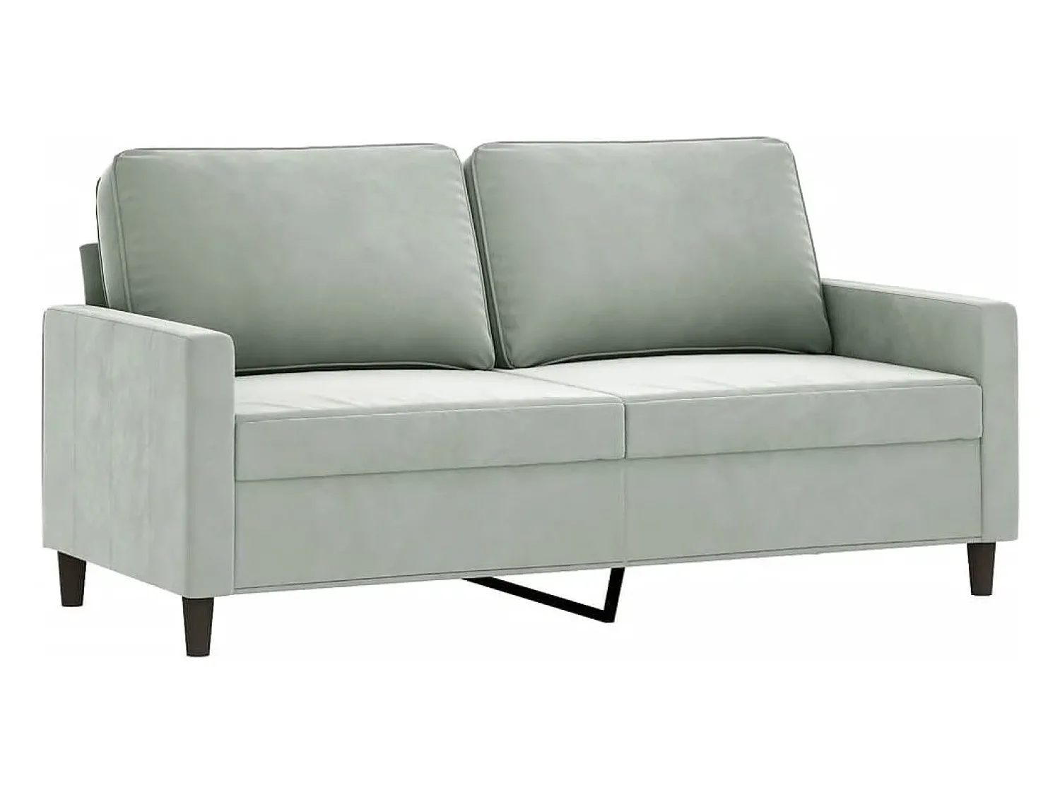 Sofá de 2 lugares 140 cm veludo cinza-claro PT233976^ Sofá