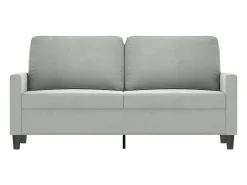 Sofá de 2 lugares 140 cm veludo cinza-claro PT233976^ Sofá