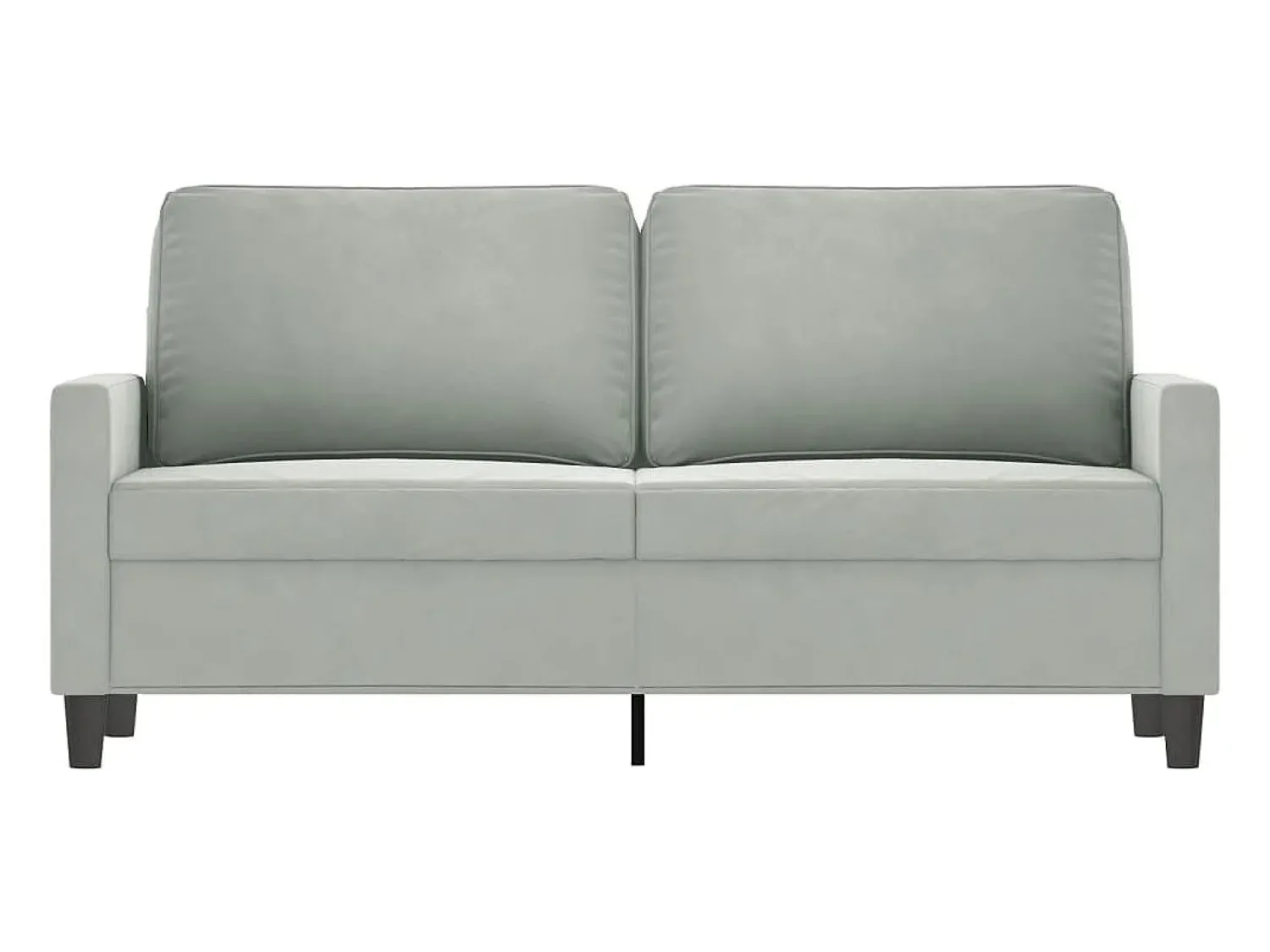 Sofá de 2 lugares 140 cm veludo cinza-claro PT233976^ Sofá