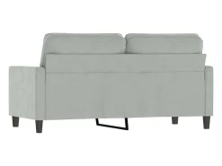 Sofá de 2 lugares 140 cm veludo cinza-claro PT233976^ Sofá