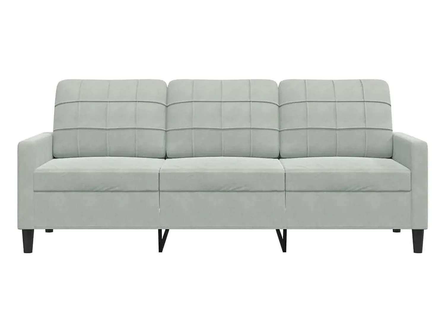 Sofá de 3 lugares 180 cm veludo -claro PT415353^ Sofá