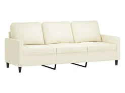 Sofá| Sofá de 3 lugares 180 cm veludo cor PT239535 Creme