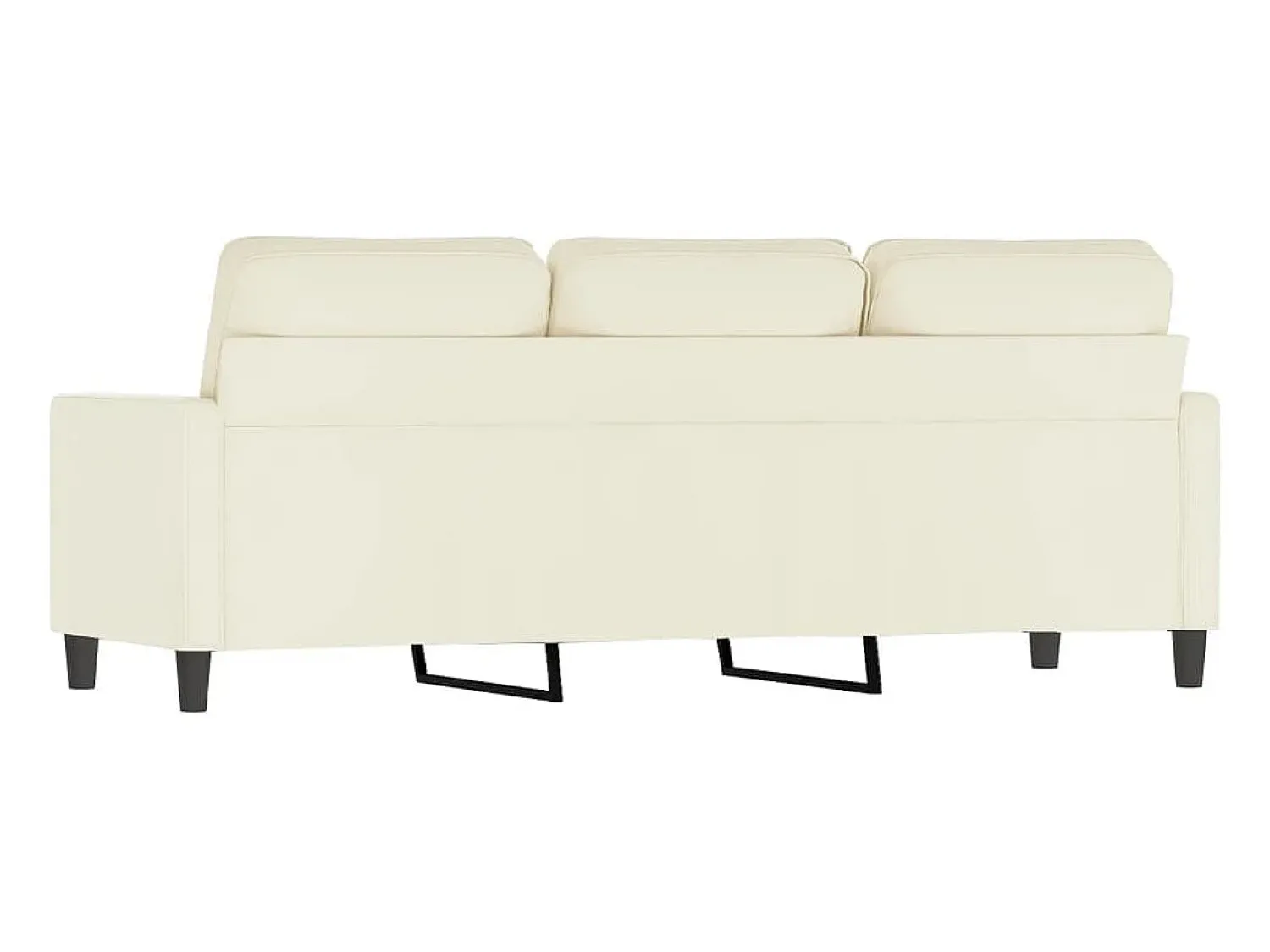 Sofá| Sofá de 3 lugares 180 cm veludo cor PT239535 Creme
