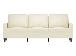Sofá| Sofá de 3 lugares 180 cm veludo cor PT239535 Creme