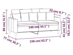 Sofá*vidaxl Sofá de 2 lugares 140 cm veludo cinza-escuro Cinzento