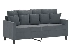 Sofá*vidaxl Sofá de 2 lugares 140 cm veludo cinza-escuro Cinzento