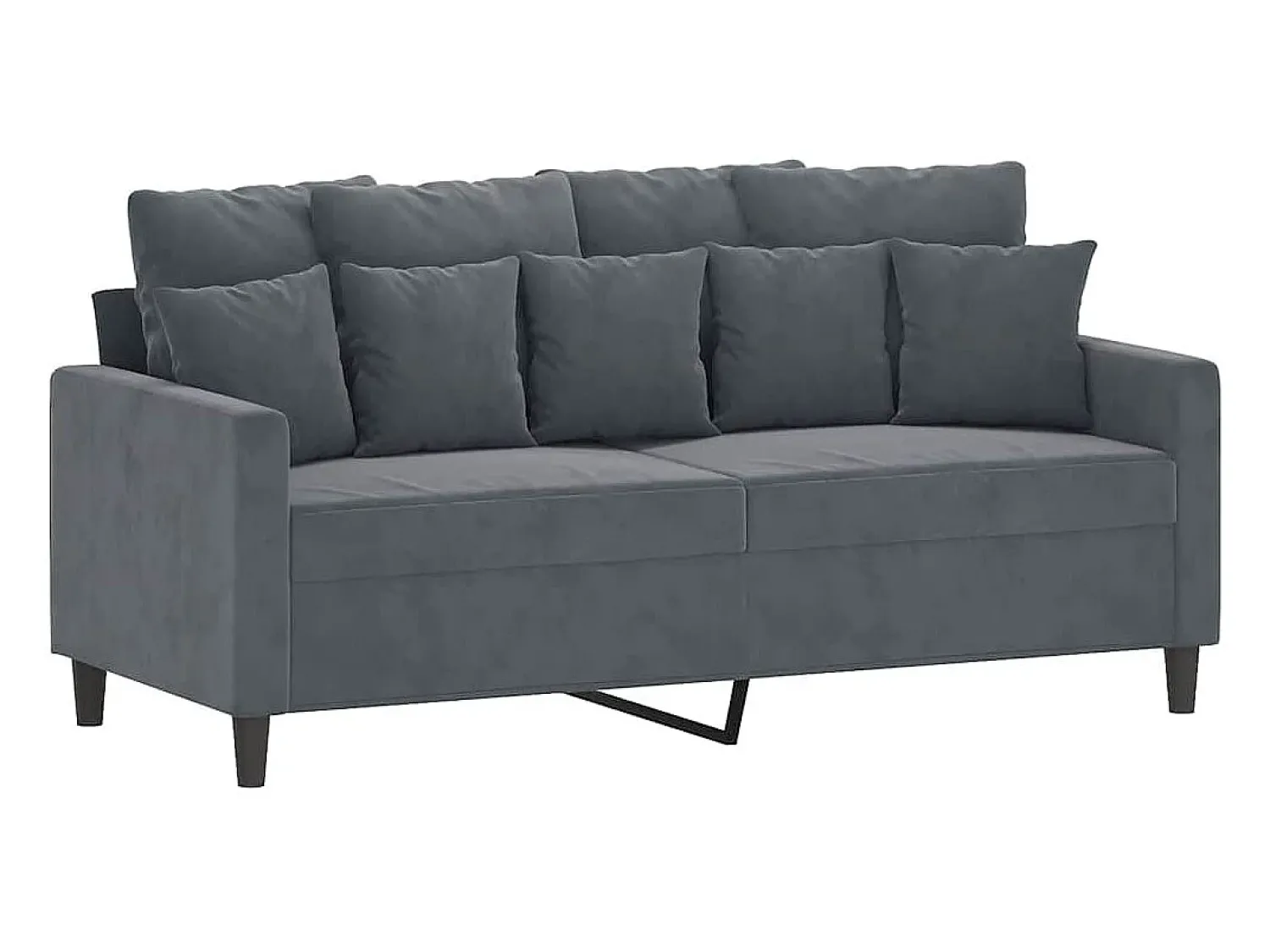 Sofá*vidaxl Sofá de 2 lugares 140 cm veludo cinza-escuro Cinzento