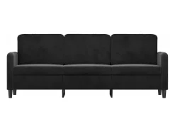 Hot Sofá de 3 lugares 180 cm veludo PT953964 Preto