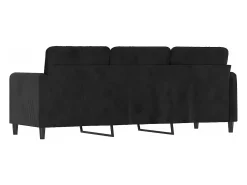 Hot Sofá de 3 lugares 180 cm veludo PT953964 Preto