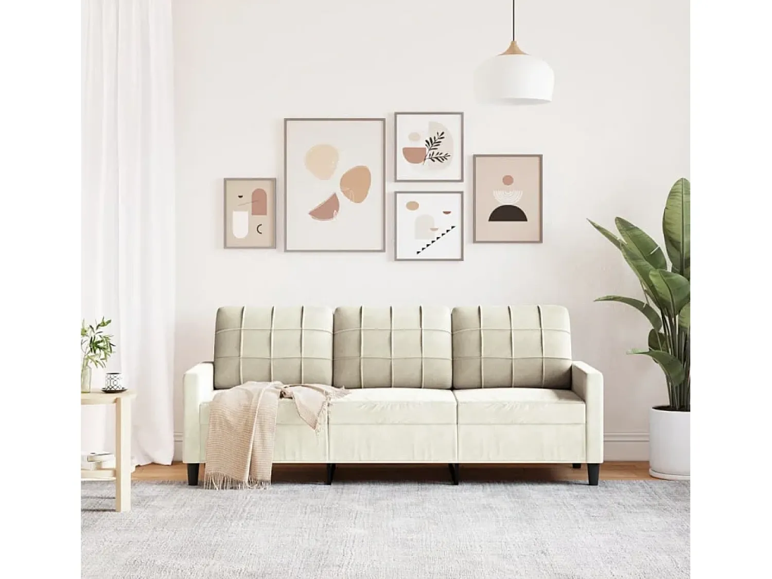 Sofá de 3 lugares 180 cm veludo cor PT297673^ Sofá