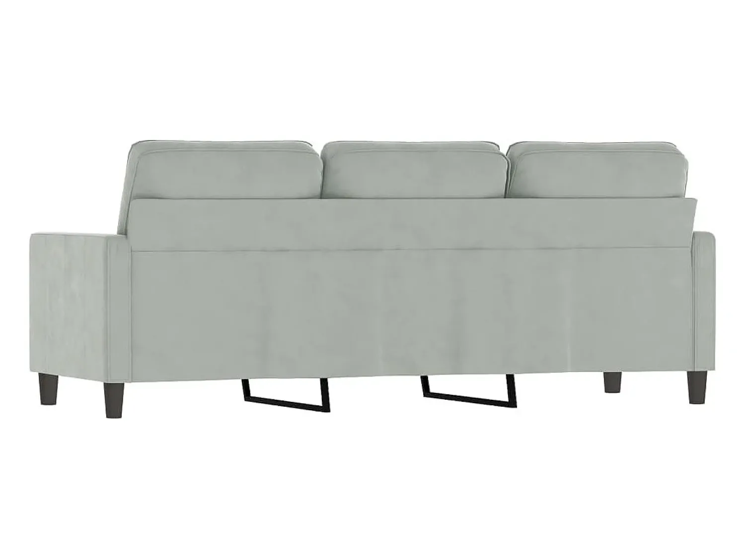 Sofá* Sofá de 3 lugares 180 cm veludo cinzento-claro PT404166 Cinzento claro
