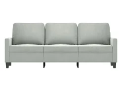 Sofá* Sofá de 3 lugares 180 cm veludo cinzento-claro PT404166 Cinzento claro