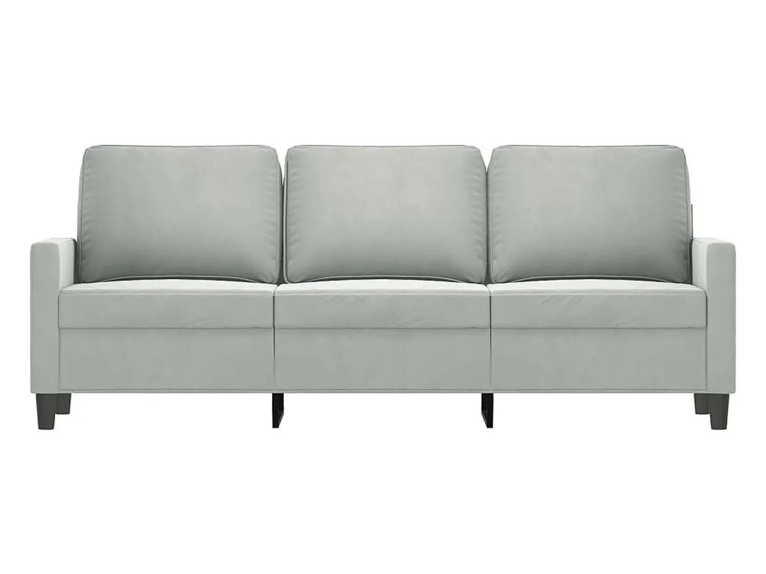 Sofá* Sofá de 3 lugares 180 cm veludo cinzento-claro PT404166 Cinzento claro