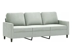 Sofá* Sofá de 3 lugares 180 cm veludo cinzento-claro PT404166 Cinzento claro