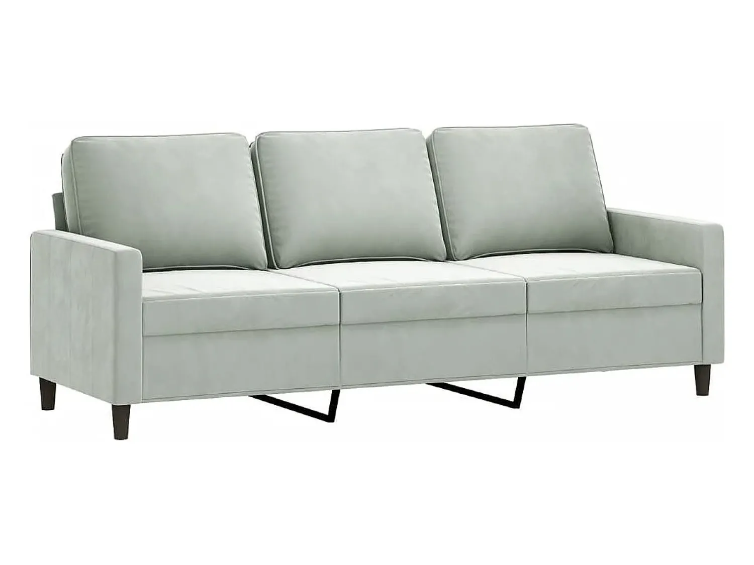 Sofá* Sofá de 3 lugares 180 cm veludo cinzento-claro PT404166 Cinzento claro