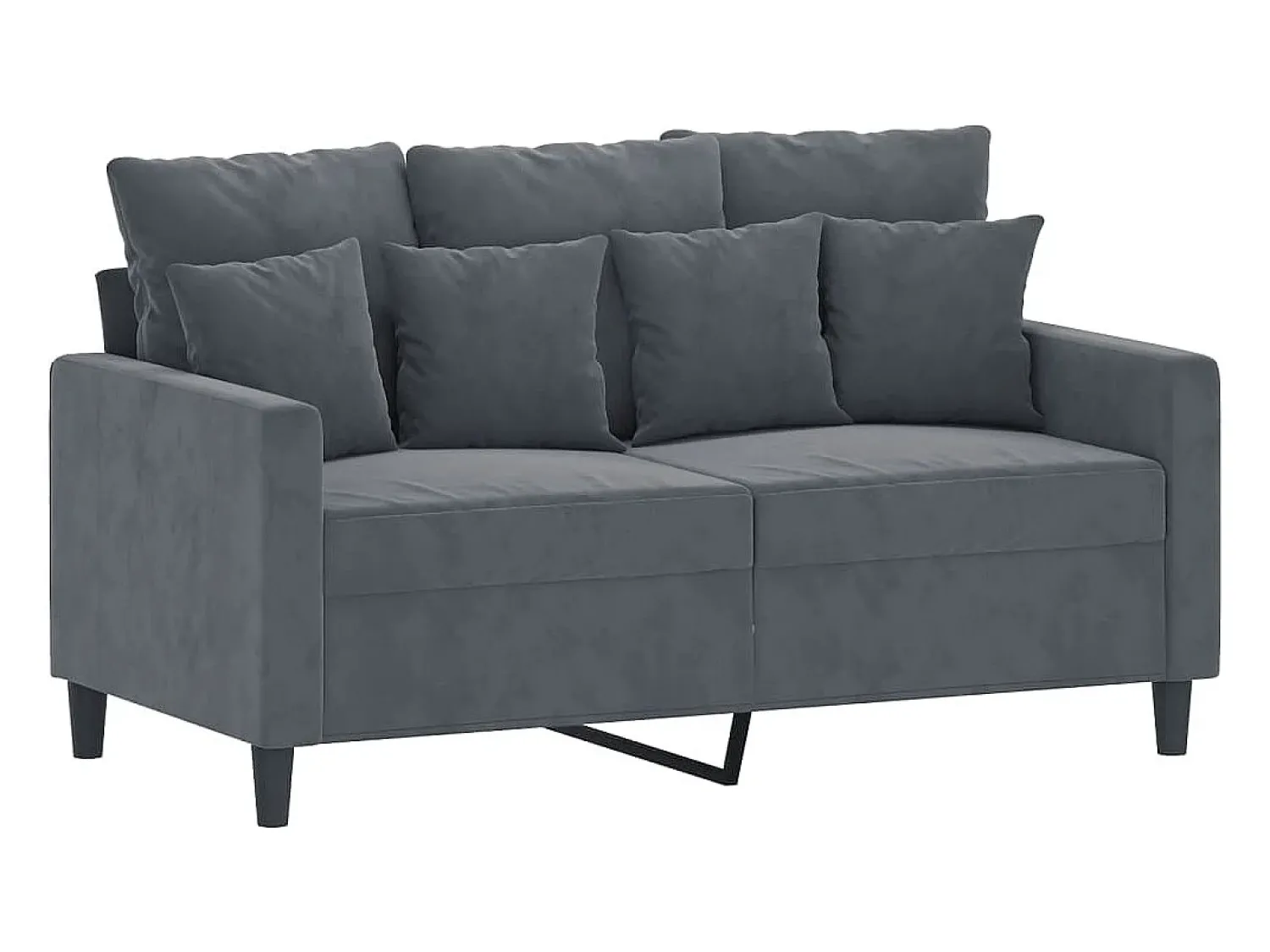 Online Sofá de 2 lugares 120 cm veludo cinza-escuro PT890685 Cinzento