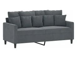 Outlet Sofá de 2 lugares 140 cm veludo cinza-escuro PT338213 Cinzento