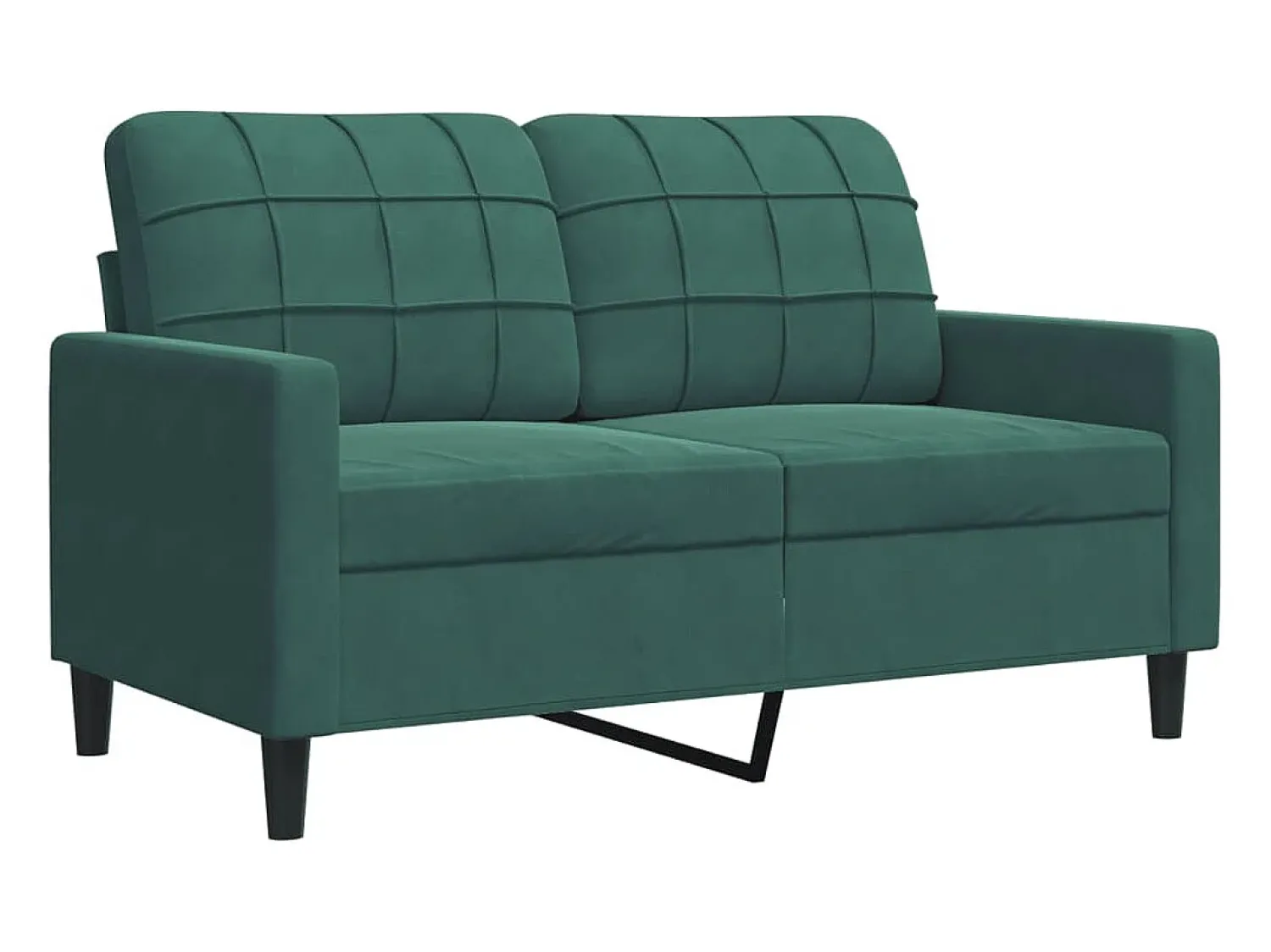 Sofá de 2 lugares 120 cm veludo -escuro PT519755^ Sofá