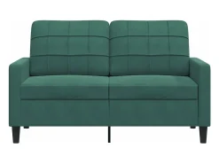 Sofá de 2 lugares 120 cm veludo -escuro PT519755^ Sofá