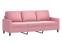 New Sofá de 3 lugares 180 cm veludo PT212540 Rosa
