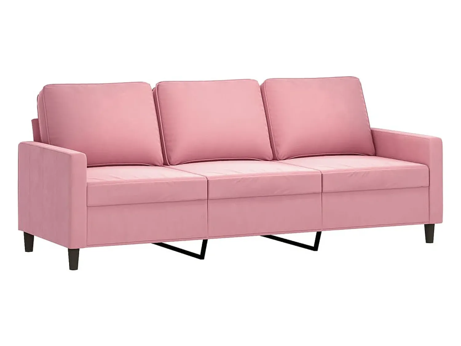 New Sofá de 3 lugares 180 cm veludo PT212540 Rosa
