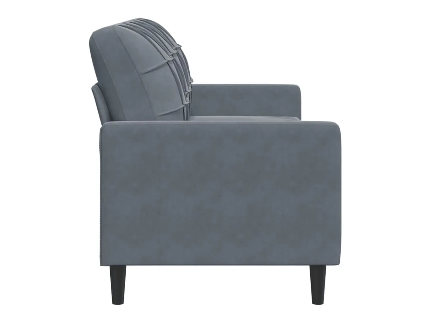 Sofá de 3 lugares 180 cm veludo cinza-escuro PT106406^ Sofá