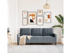 Sofá de 3 lugares 180 cm veludo cinza-escuro PT106406^ Sofá