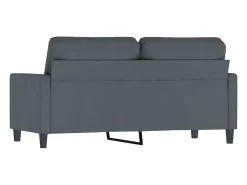 Sofá de 2 lugares 140 cm veludo cinza-escuro PT225393^ Sofá
