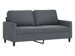Sofá de 2 lugares 140 cm veludo cinza-escuro PT225393^ Sofá