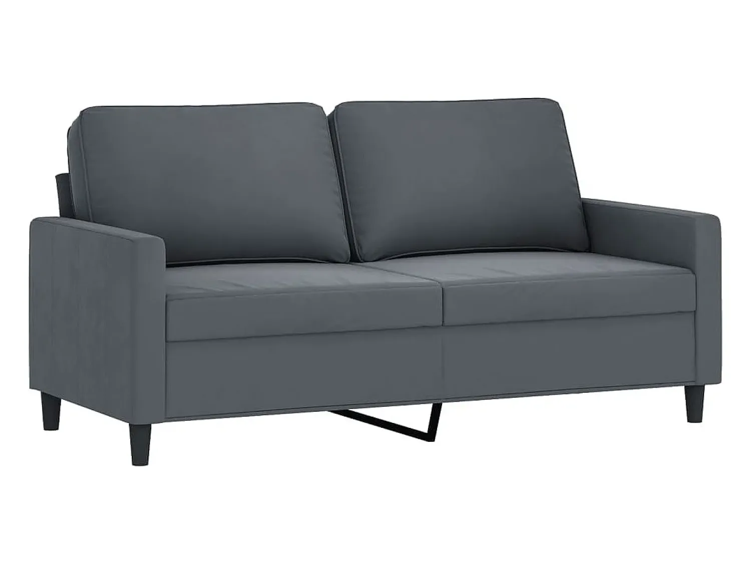 Sofá de 2 lugares 140 cm veludo cinza-escuro PT225393^ Sofá