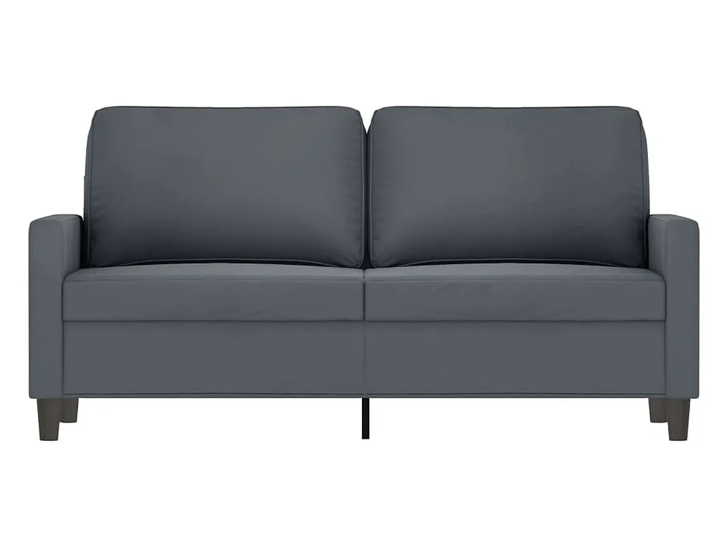 Sofá de 2 lugares 140 cm veludo cinza-escuro PT225393^ Sofá