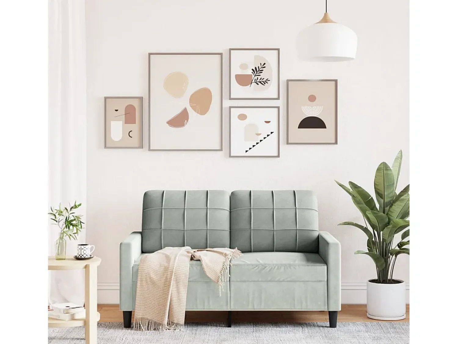 Sale Sofá de 2 lugares 120 cm veludo -claro PT544930 Cinzento