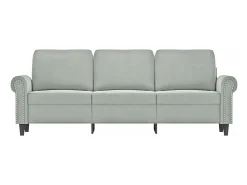 Sofá| Sofá de 3 lugares 180 cm veludo cinzento-claro PT811438 Cinzento claro