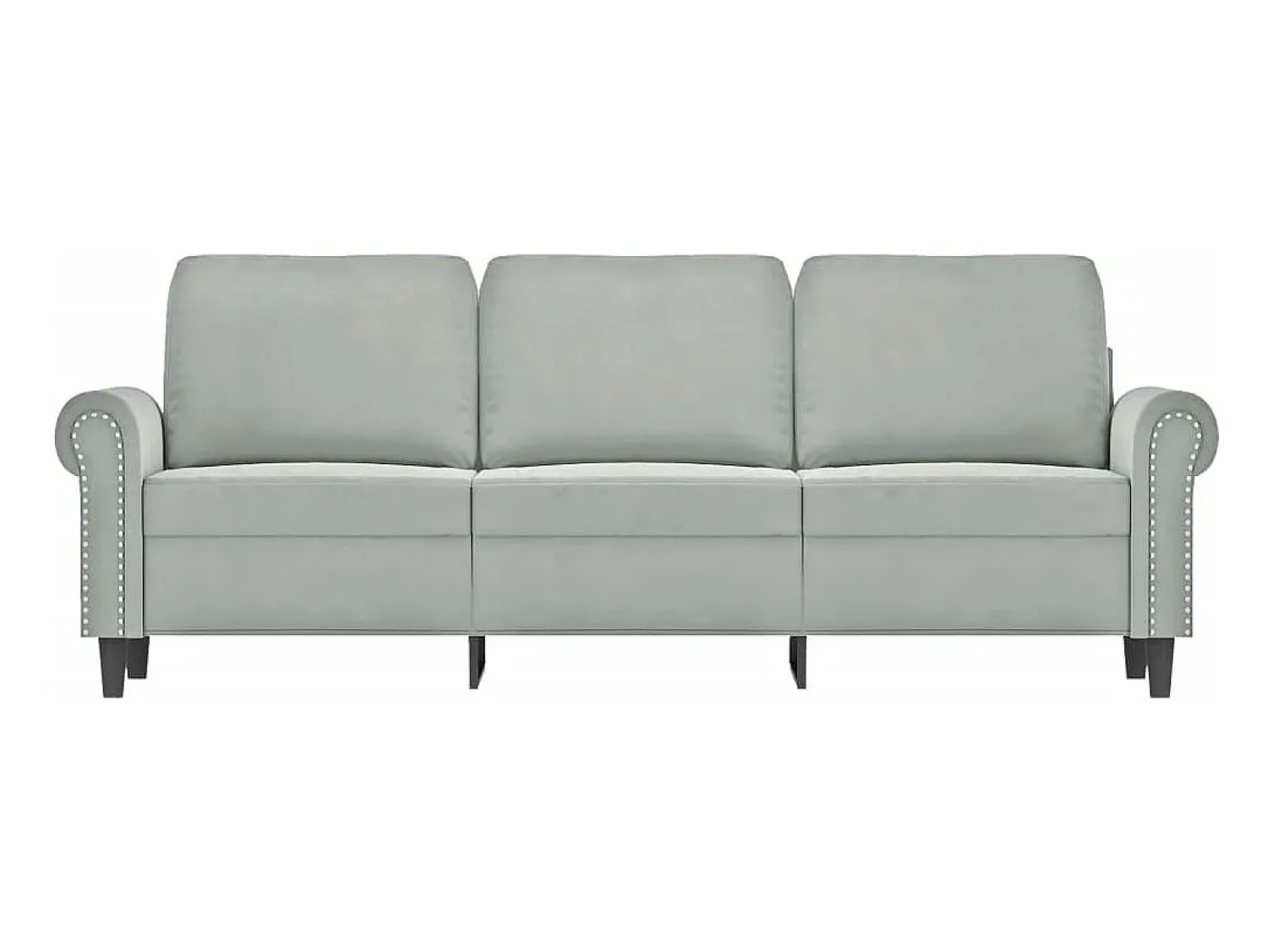 Sofá| Sofá de 3 lugares 180 cm veludo cinzento-claro PT811438 Cinzento claro