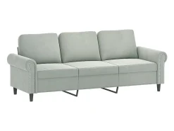 Sofá| Sofá de 3 lugares 180 cm veludo cinzento-claro PT811438 Cinzento claro