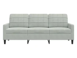Best vidaxl Sofá de 3 lugares 180 cm veludo -claro Cinzento