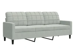 Best vidaxl Sofá de 3 lugares 180 cm veludo -claro Cinzento