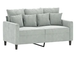 Sofá*vidaxl Sofá de 2 lugares 120 cm veludo -claro Cinzento