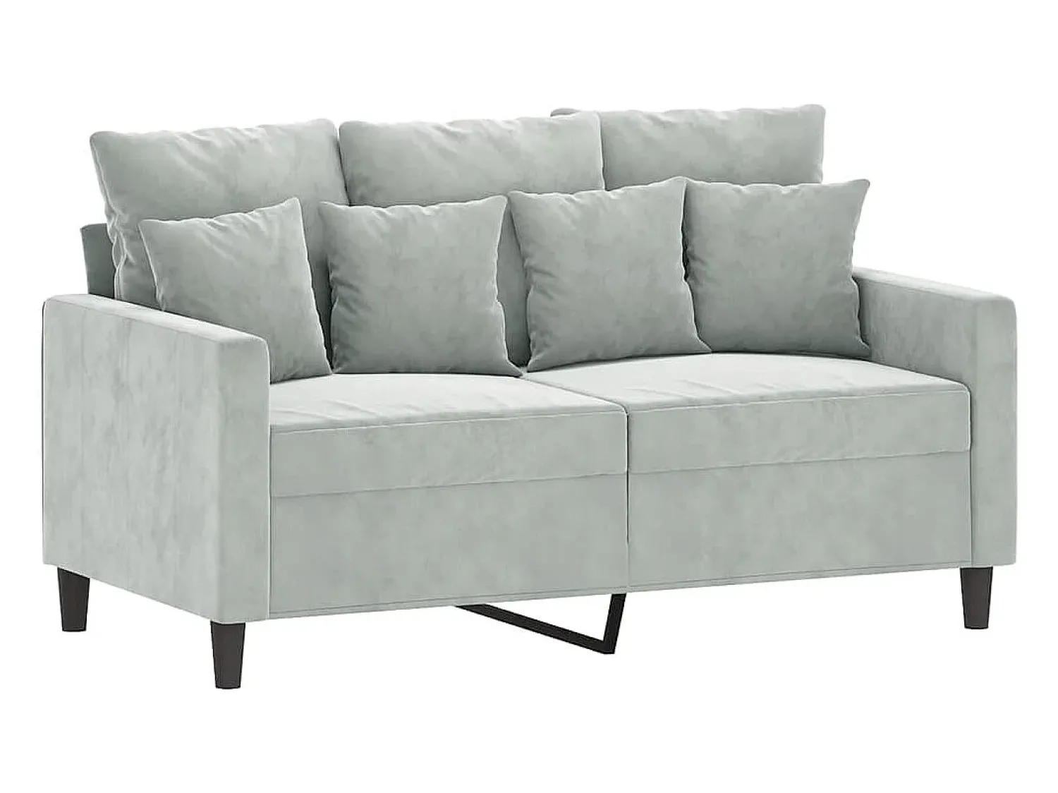 Sofá*vidaxl Sofá de 2 lugares 120 cm veludo -claro Cinzento